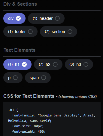 Highlight common elements on a page
